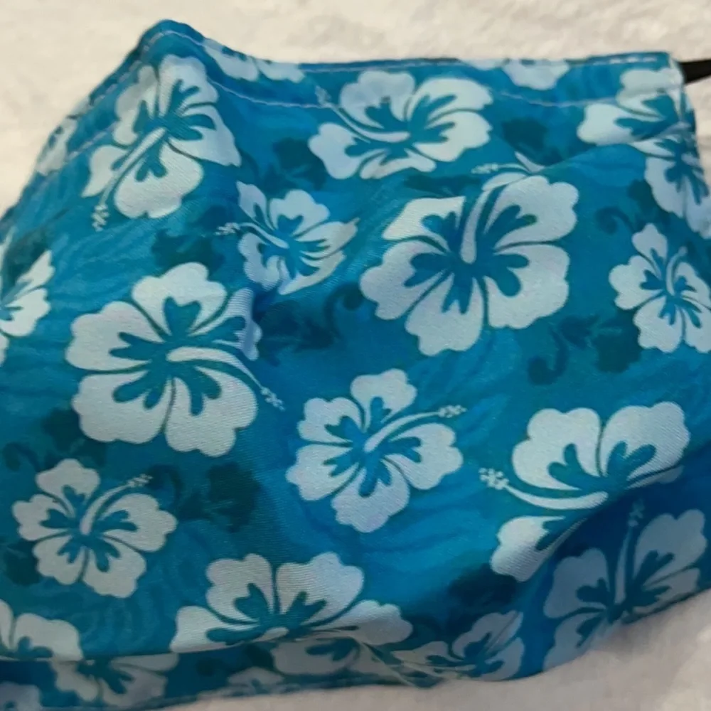 6/$20 New blue flower face mask
